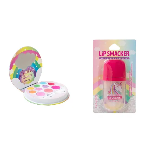 Vista 8 de Lip Smacker Paleta de sombras de ojos Sparkle & Shine, paleta de sirena y unicornio Colección de maquillaje navideño