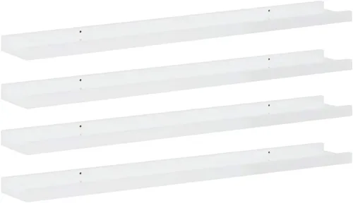 Vista 19 de Black Floating Shelves Set of 4, Wall Mounted MDF Shelves with Matte Finish for Living Room, Bedroom Decor Display
