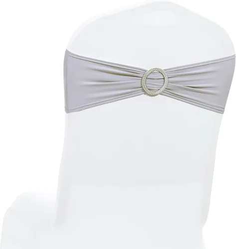 Vista 36 de MDS® Paquete de 10 bandas de elastano para silla con hebilla deslizante para decoración de bodas y eventos, bandas elásticas reutilizables