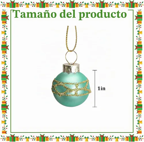 Vista 2 de 24 mini adornos de bolas de cristal de Navidad, mini bolas colgantes de Estilo B