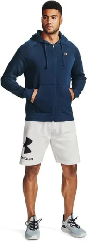 Vista 4 de Under Armour Rival - Sudadera de vellón para hombre, con capucha y cierre con cremallera completa