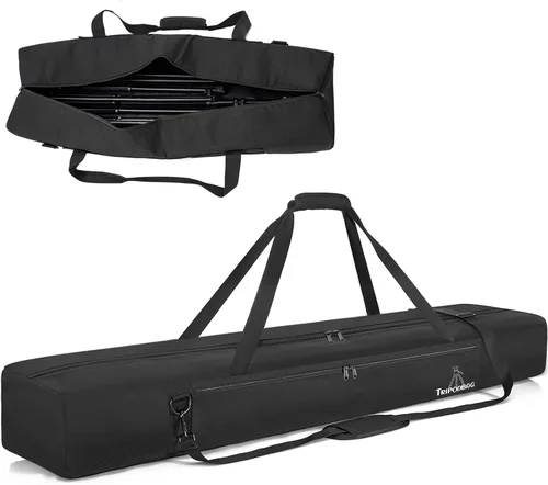 Vista 8 de TORIBIO Bolsa de trípode multifuncional de 35.4 pulgadas, funda de transporte de trípode resistente, funda para soporte de música, micrófono