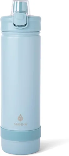 Vista 11 de Manna Botella de acero inoxidable con tapa de bloqueo a presión y boquilla para sorber - 16 onzas - Blazer Powder Coat