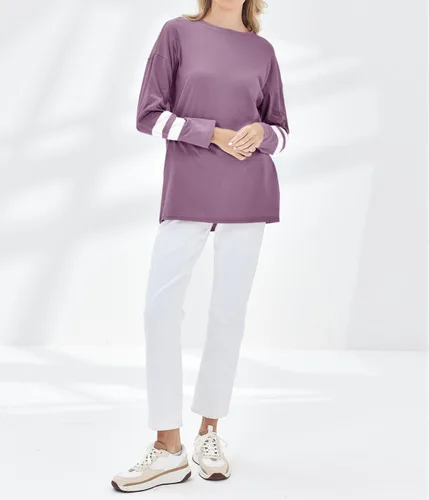 Vista 96 de Fisoew Camisetas de manga larga para mujer, holgadas, casuales, con cuello redondo, blusa suave