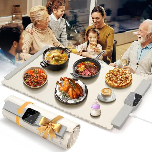 Vista 11 de Tapete de calentamiento para alimentos, tapete de calentamiento rápido de alimentos de superficie completa, bandeja de calentamiento eléctrica