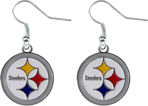 Vista 3 de aminco NFL - Aretes colgantes con logotipo de la NFL para mujer