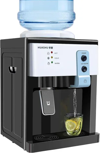 Vista 10 de Dispensador de agua caliente y fría de 50-0100 °F Mini 14.5 pulgadas de alto, dispensador de agua de carga superior para botellas de 1 a 5 galones