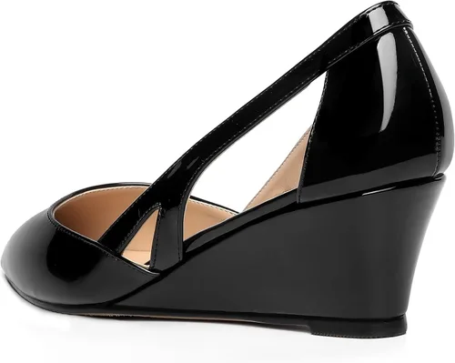 Vista 7 de Zapatos de tacón bajo con cuña y puntera puntiaguda para mujer, de 2 pulgadas