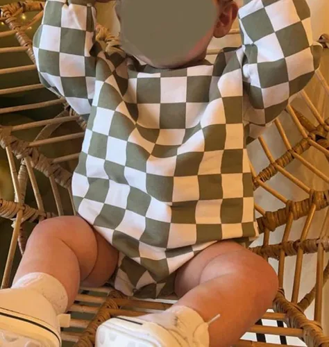 Vista 10 de Karuedoo Sudadera a cuadros para bebé niño y niña, mameluco de gran tamaño, manga larga, con burbujas, ropa neutra para otoño