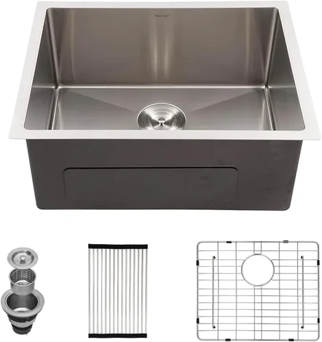 Vista 13 de Mocoloo Fregadero de cocina dorado 33 – Fregaderos de cocina empotrados de 33 x 19 pulgadas, estación de trabajo, fregadero dorado, fregadero