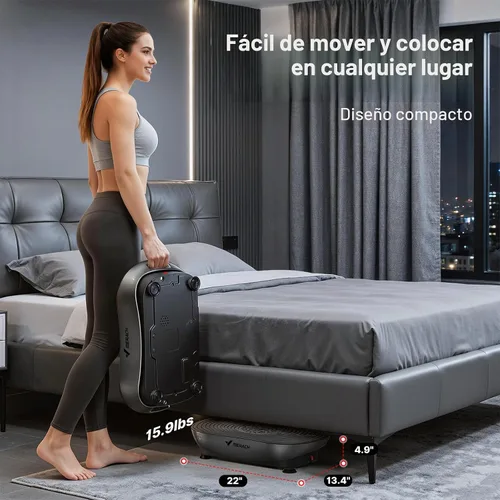 Vista 7 de Merach V33 Pro Vibration Plate Exercise Machine with Touchscreen, 99 Speeds Resistance Bands, Bluetooth, 350lbs Capacity, Vibration Platform for