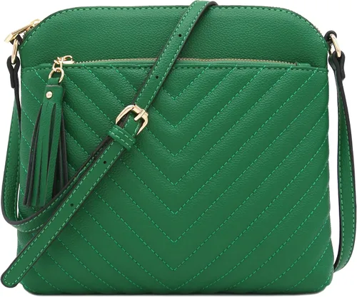 Vista 30 de Bolsa cruzada FashionPuzzle de tamaño medio con acolchado de espiga y borla Negro