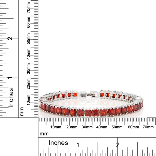 Vista 8 de Gem Stone King Pulsera de tenis clásica de circonita cúbica de corte princesa para mujer