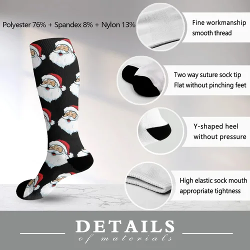 Vista 6 de devor Thigh High Socks Long Socks for Girls Dress Sock Funny Santa Claus Socks