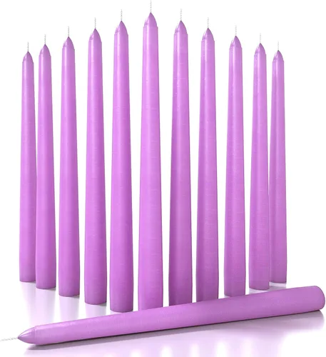 Vista 58 de CANDWAX Juego de 12 velas cónicas color naranja de 8 pulgadas, sin goteo, sin perfume, de larga duración, perfectas para fiesta de Halloween