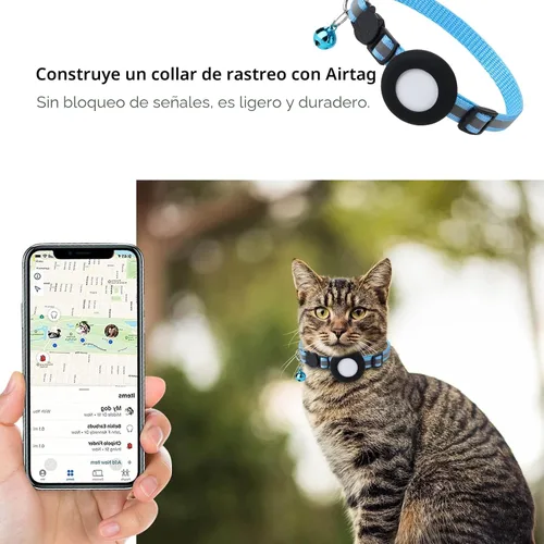 Vista 4 de SimpleThings Air-tag - Soporte para collar de gato, funda protectora de silicona para mascotas para Air-tag, paquete de 2 fundas impermeables