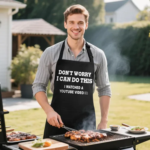 Vista 5 de Regalos para hombres, delantal divertido para hombres, delantales ajustables para papá, perfectos para cocinar en la cocina, barbacoa, parrilla