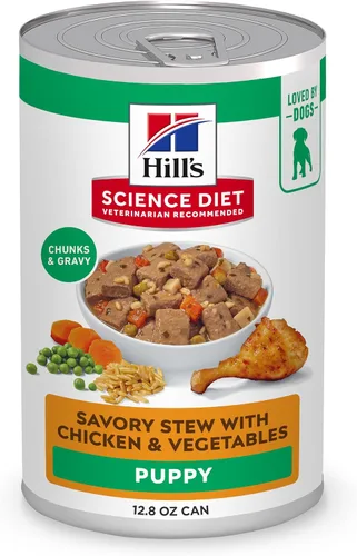 Vista 14 de Hill's Science Diet Comida húmeda para perros, receta de cachorro, pollo y cebada, latas de 13 onzas, paquete de 12 #1 Recomendado por