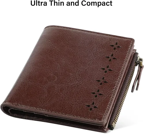 Vista 3 de Lavemi Ultra Thin Small Compact Leather Womens Wallets RFID Blocking Credit Card Holder for Women