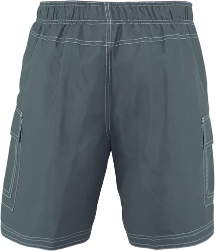 Vista 4 de Traje de baño de microfibra de color sólido estilo cargo para hombre