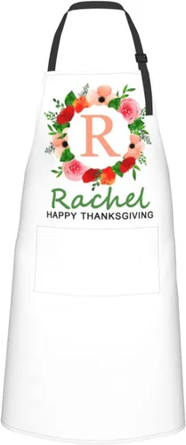 Vista 6 de Delantales de cocina personalizados para hombres y mujeres con bolsillos, personalizable, foto, logotipo, imagen, nombre, chef cocinero, delantal