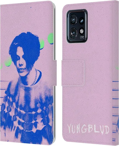 Vista 9 de Head Case Designs Officially Licensed Yungblud Face Graphics Leather Book Wallet Case Cover Compatible with Motorola Moto Edge 40 Pro