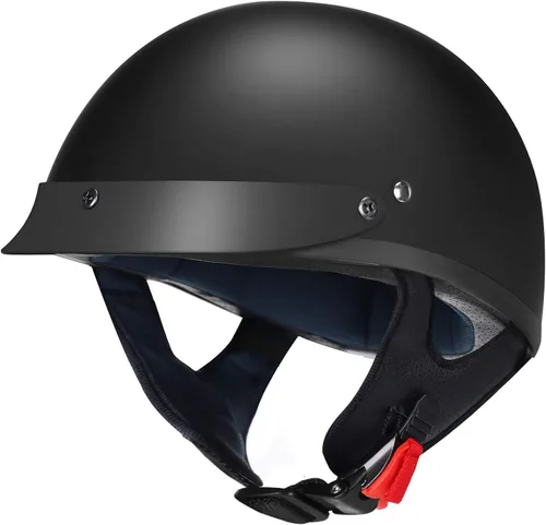 Vista 3 de GLX Medio casco M15 negro mate mediano