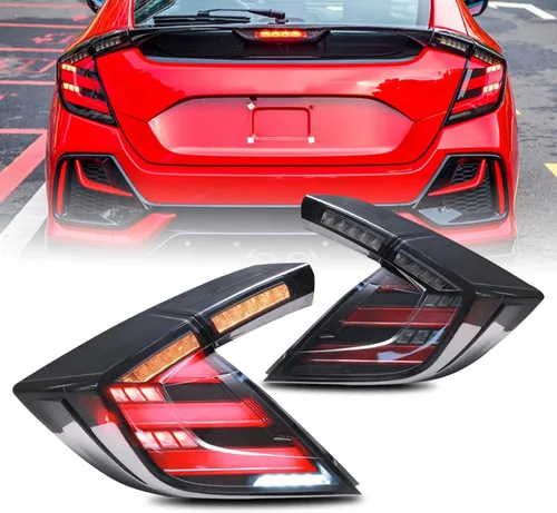 Vista 11 de HCmotion Conjunto de luces traseras LED para Honda Civic 10Th Gen Hatchback Tipo R FK7 FK8 2016-2021 con señal secuencial, animación LED DRL Start