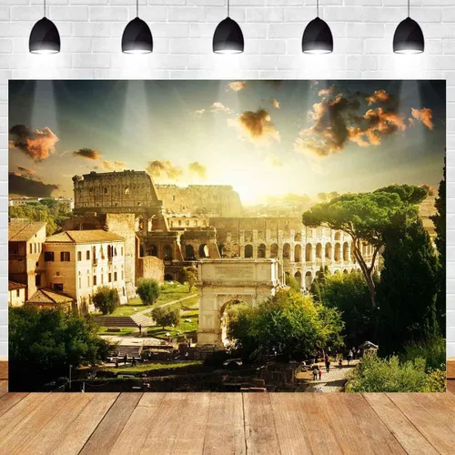 Vista 8 de Fondo de arquitectura italiana para fiesta temática italiana MEETSIOY 7x5ft Famoso Tema arquitectónico Italiano Fondo para fotografía Fiesta