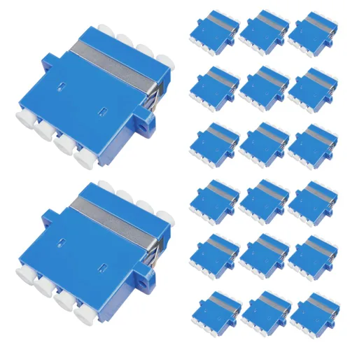 Vista 8 de GwliUni 20 unids LC a LC multimodo acopladores OM4 4 canales, adaptadores de fibra óptica conectores de cable con ala de montaje en panel