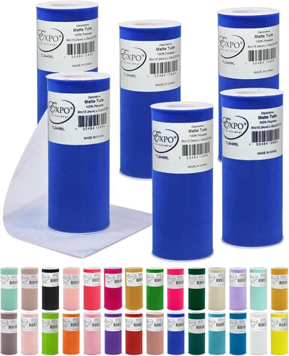 Vista 9 de Expo International Tul mate decorativo, tela de tul de poliéster ligero para tutús, disfraces y decoraciones de fiestas, lavable, fácil de usar, 6