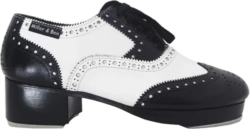 Vista 3 de Zapatos de grifo Miller & Ben Triple amenaza Zapatos de grifo profesionales reales en blanco y negro