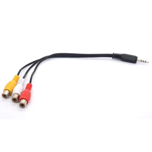Vista 5 de Cable divisor de audio de 3,5 a RCA (9.8 in) Cable adaptador de 0.138 in Mini 1/8" TRS estéreo macho a 3 RCA hembra Jack