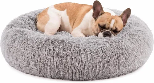 Vista 10 de NEWBULIG 37x37 Inch Donut Dog Bed for Indoor Use, Fluffy Large Pet Sofa Marrón