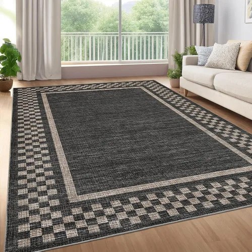 Vista 29 de GarveeHome Alfombra lavable de 5 x 7 pies para sala de estar, alfombra Beige festoneado