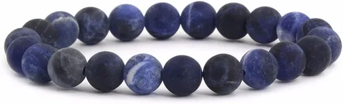 Vista 15 de Brazalete Justinstones de piedras semipreciosas, gemas de 8 mm, redondas, elástico, de 7 pulgadas, unisex Ojo de tigre azul de grado A