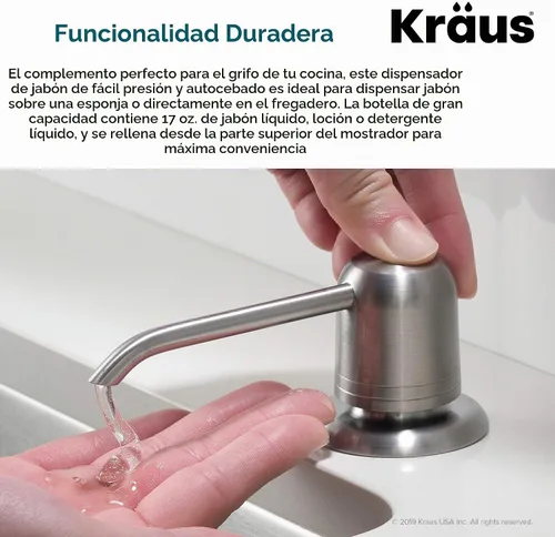 Vista 5 de KRAUS Dispensador de jabón y loción de cocina en acero inoxidable, KSD-32SS