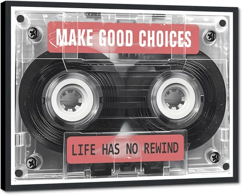 Vista 108 de Novatique Arte de Pared de Cinta de Casete Decoración de Sala de Música Póster Impreso Life Has No Rewind Casete Lienzo Arte de Pared Pósters