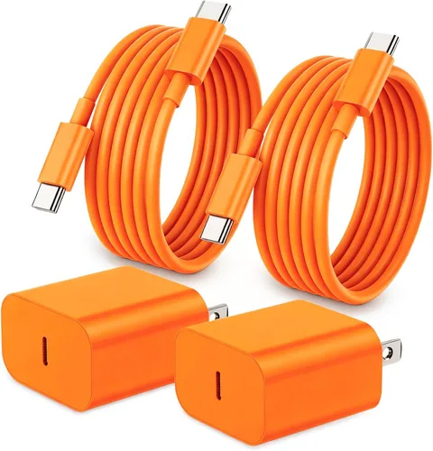 Vista 9 de Cargador de carga rápida para iPhone 17, 16, 15, paquete de 20 W, Apple iPad, USB C, bloque Chrager de pared con cable USB C a C de 6 pies para Negro