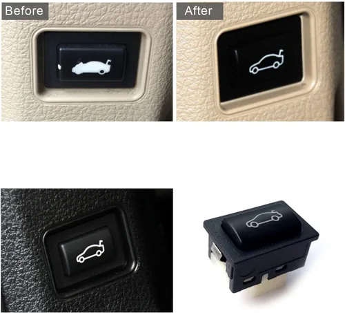 Vista 2 de Tapa del interruptor de desbloqueo del portón trasero de repuesto para BMW E90 F30 E60 F10 F11 E84 F22 F23 F25 E81 E82 F01 F32 X1 X3 Z4 botón
