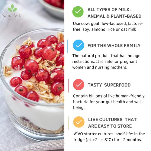 Vista 6 de VIVO Kefir Starter (5 cajas) Hace hasta 30 cuartos de galón de kéfir