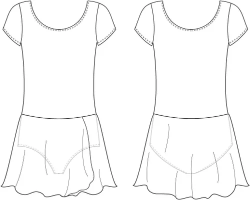 Vista 3 de Bloch Vestido de leotardo de manga corta Prisha para niñas