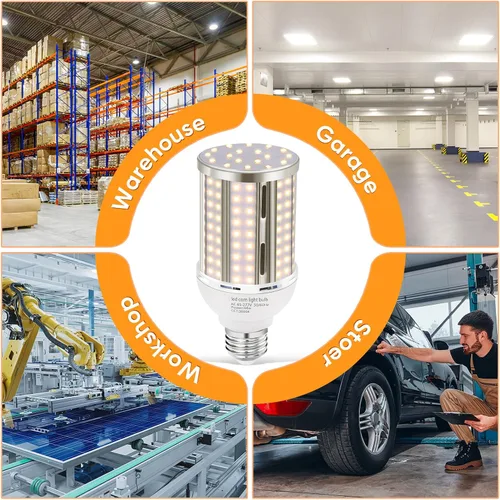 Vista 6 de Bombilla LED de Maíz de 44W (Paquete de 2), Sin Ventilador, (Equivalente a 390 Vatios) Base E26/E39 Mediana/Mogul Grande, Lámpara LED COB 3000K