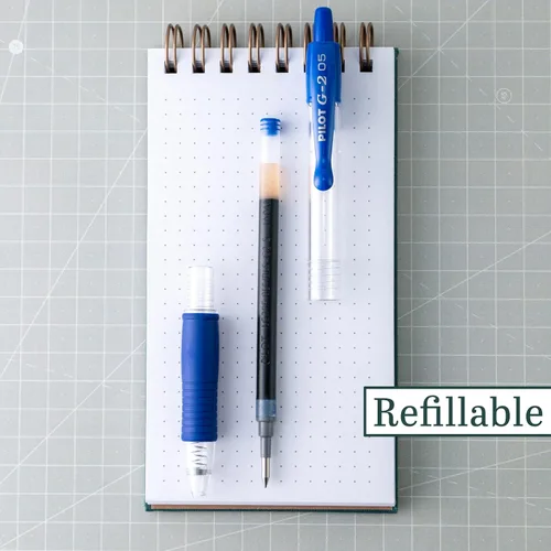 Vista 2 de Pilot Bolígrafos G2 retráctiles Gel Roller Bolígrafo Extrafino 05 pt Negro y Azul Bundle (6)