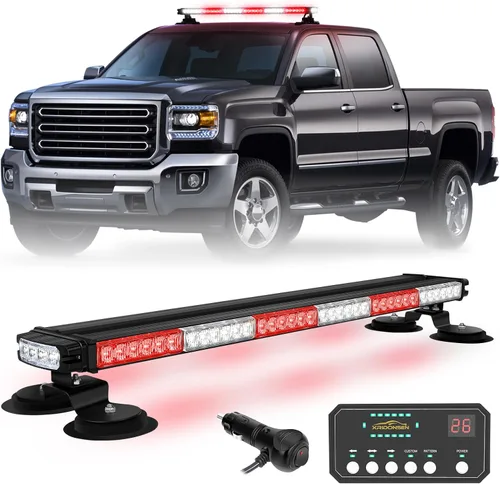 Vista 7 de XRIDONSEN 28.4 "80 LED techo barra de luz estroboscópica luces magnéticas Ámbar/Verde