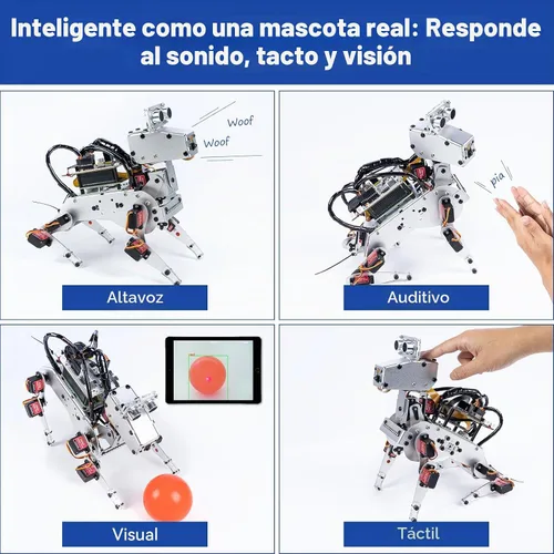 Vista 5 de SunFounder Kit de robot AI con Raspberry Pi Zero 2 W+tarjeta TF 32G, ChatGPT-4o habilitado con comando de voz y reconocimiento de video, control