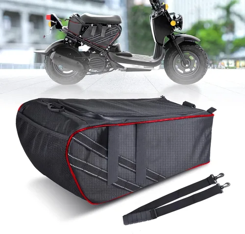 Vista 11 de Bolsa para debajo del asiento compatible con accesorios Honda Ruckus 2010-2025, bolsa de almacenamiento resistente al agua con marco lateral de Negro
