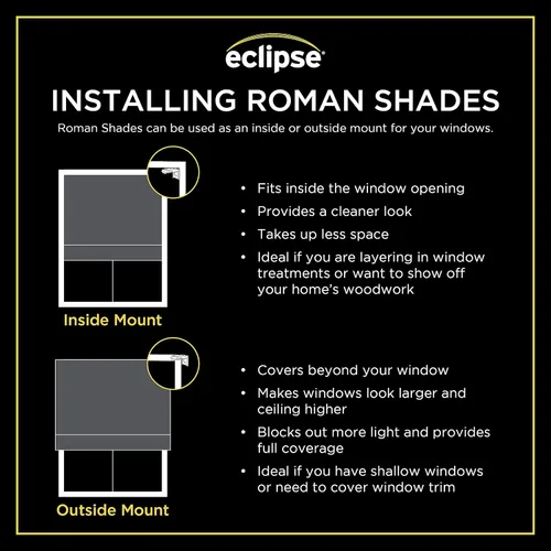 Vista 7 de Eclipse Drew - Persianas romanas para ventanas, sin cordones, 100 % opacas, 23 pulgadas de ancho x 64 pulgadas de largo, reducen el ruido, persianas