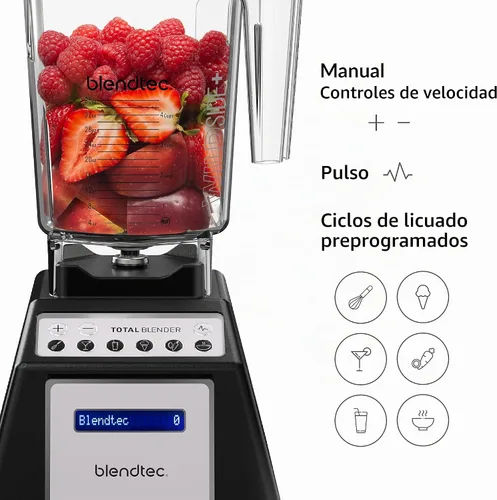 Vista 5 de Blendtec Total Blender Classic (Negro), 90 oz* WildSide+ & Twister frascos
