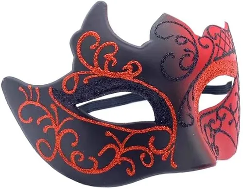 Vista 7 de Máscara de máscaras para parejas, hombres griegos romanos, máscara veneciana de metal para Halloween, Mardi Gras, fiesta de baile